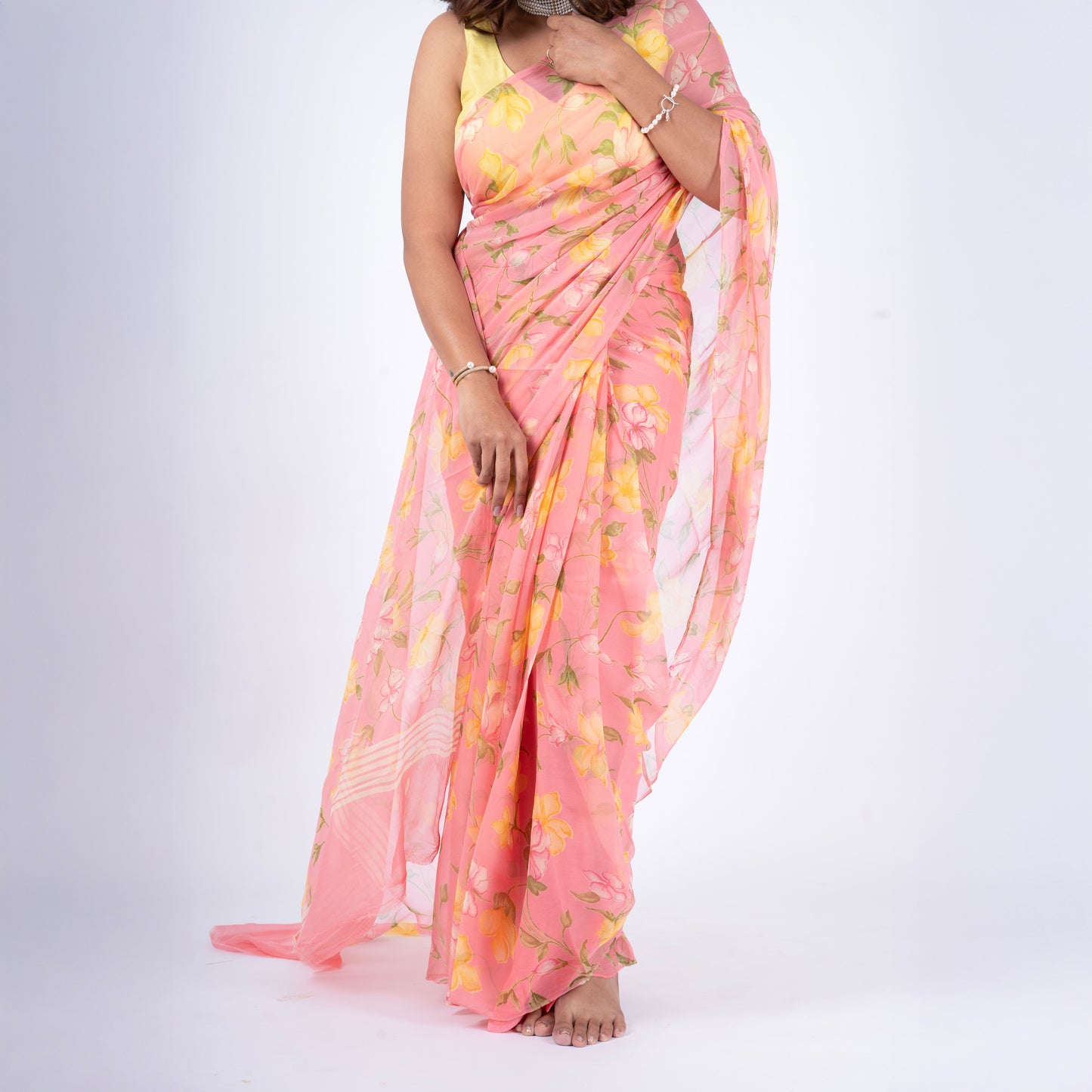 Roselle Pure Chiffon Saree
