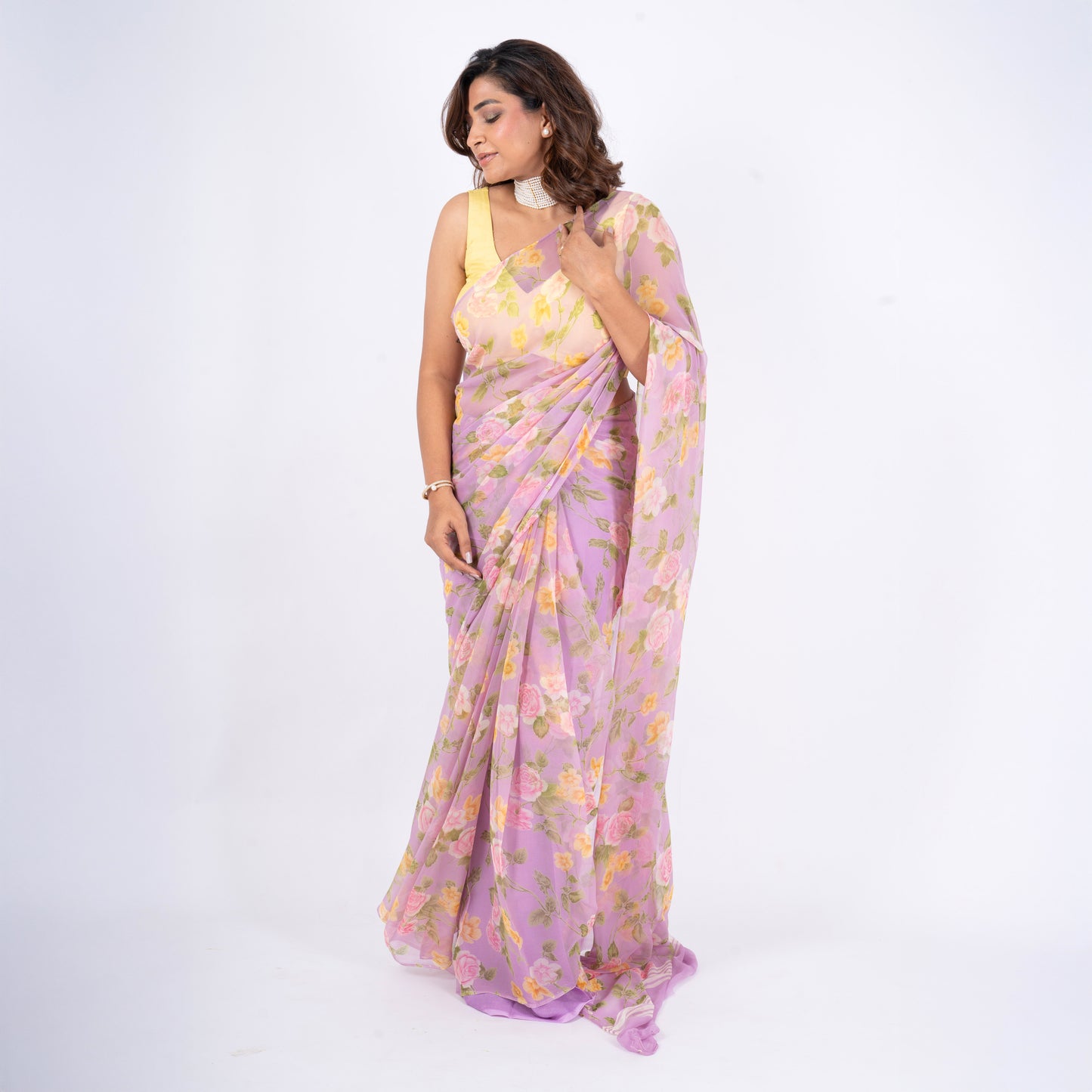 Solenne Pure Chiffon Saree