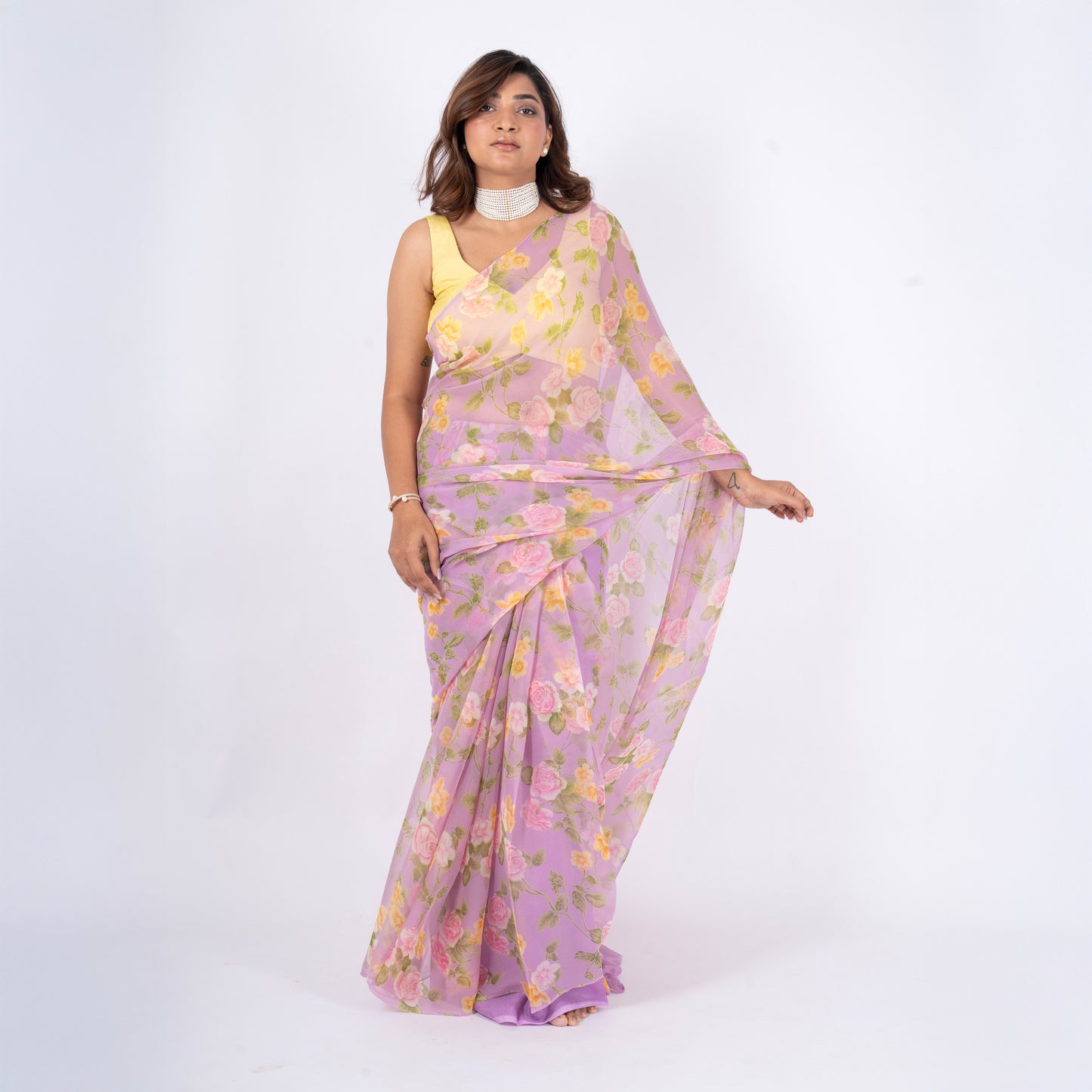 Solenne Pure Chiffon Saree