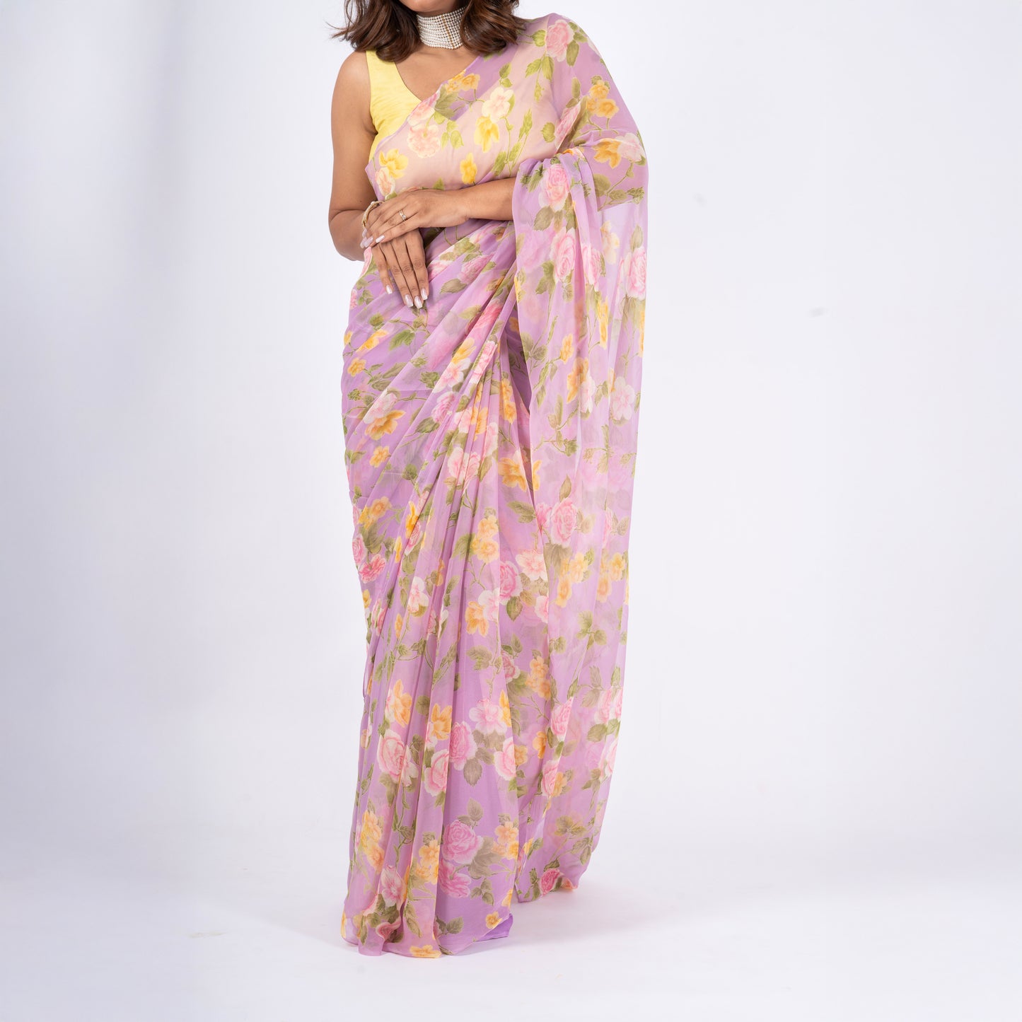 Solenne Pure Chiffon Saree