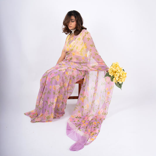 Solenne Pure Chiffon Saree