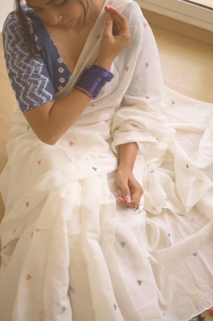 Love Note Jamdani Saree - Mayin India 