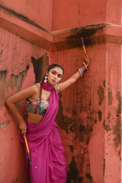 Jamun Rang Mul Saree