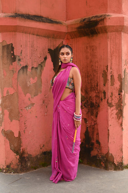Jamun Rang Mul Saree