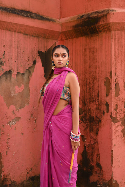 Jamun Rang Mul Saree