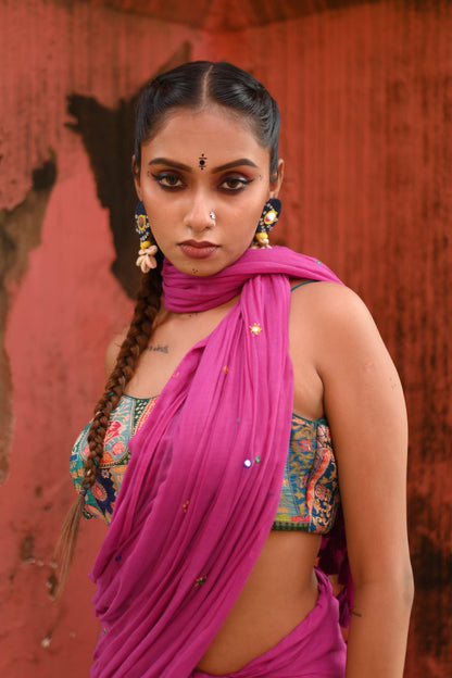 Jamun Rang Mul Saree