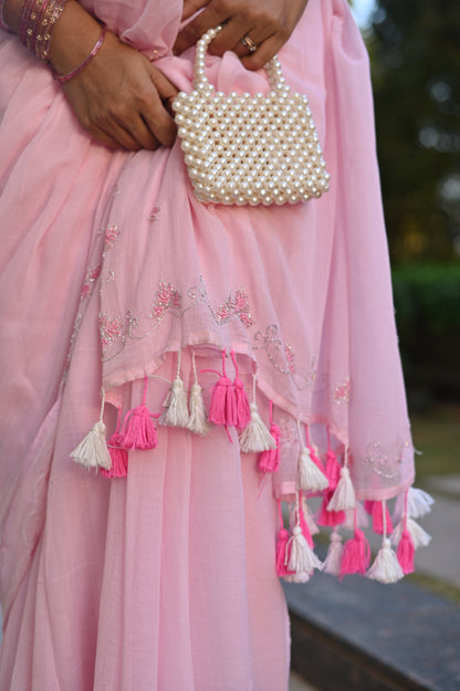 Fairy Handembroidred Mul Saree