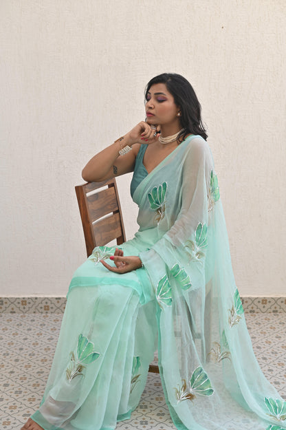 Tulips Of Lisse Pure  Chiffon Saree