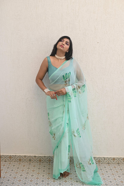 Tulips Of Lisse Pure  Chiffon Saree