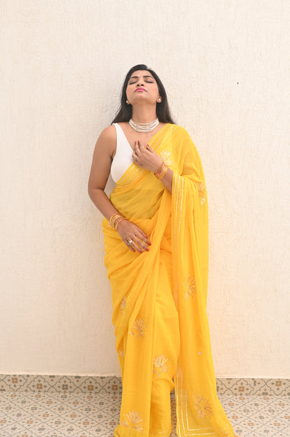 Lotus Mul Saree