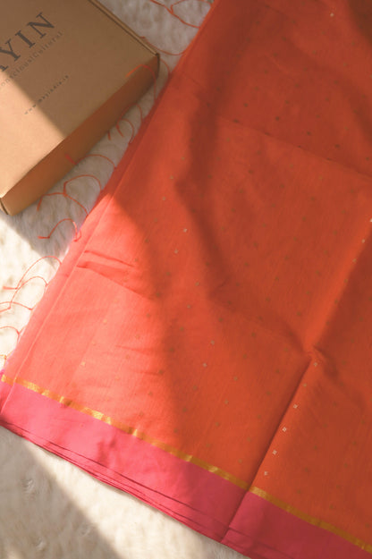 Rush of Orange Pink Saree - Mayin India 