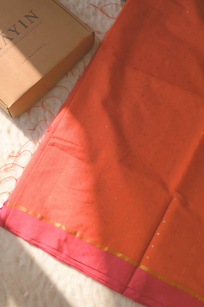 Rush of Orange Pink Saree - Mayin India 