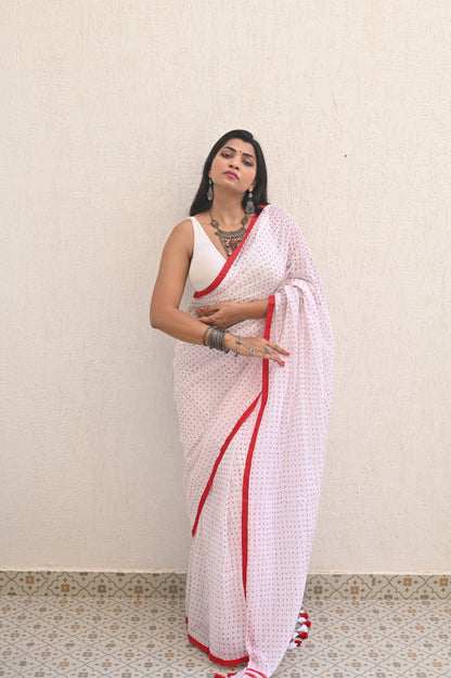 Polka Party Mul Saree
