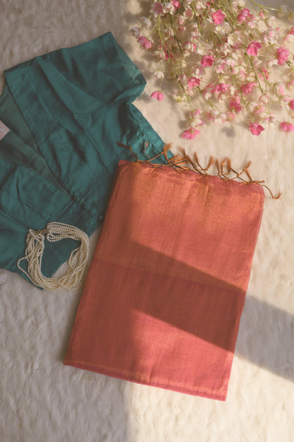 Sunrise Glow Mul Tissue Saree - Mayin India 