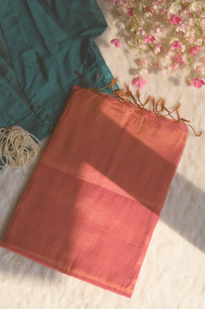 Sunrise Glow Mul Tissue Saree