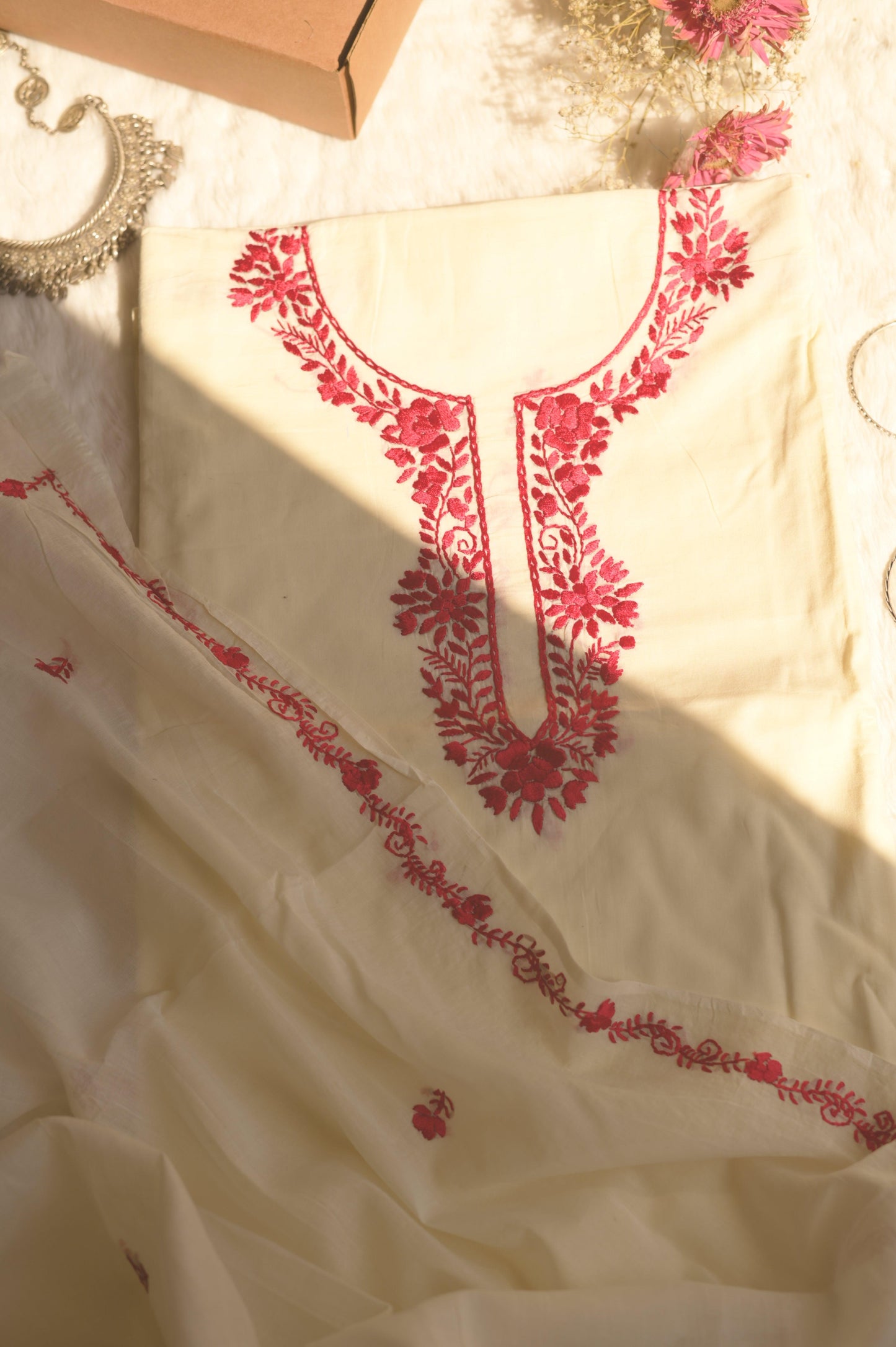 Nafees Handembroidered Suit Set - Mayin India 