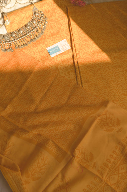 Yellow Handblockprinted Suit Set - Mayin India 