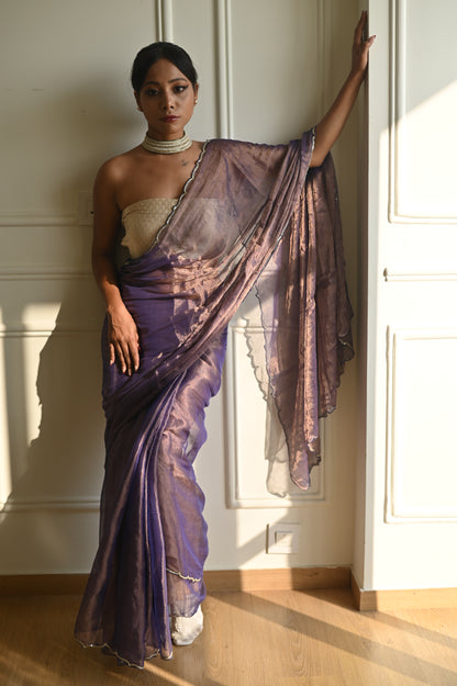 Blue Blood Tissue Saree