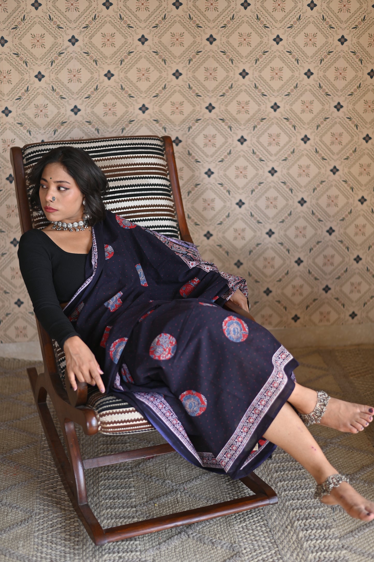 Meherun Organic Ajrakh Mulmul Saree