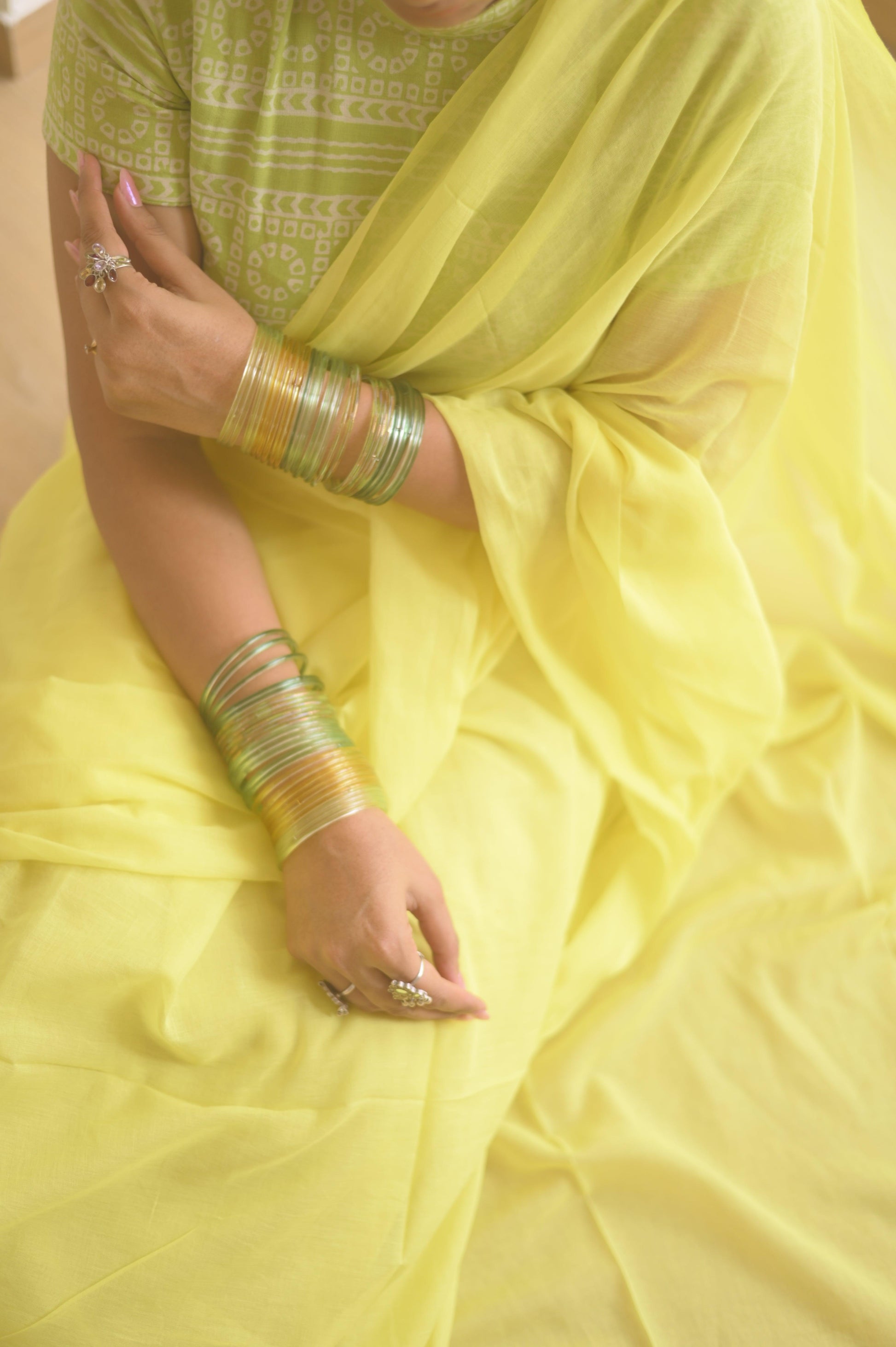 Lemonade Mul Saree - Mayin India 