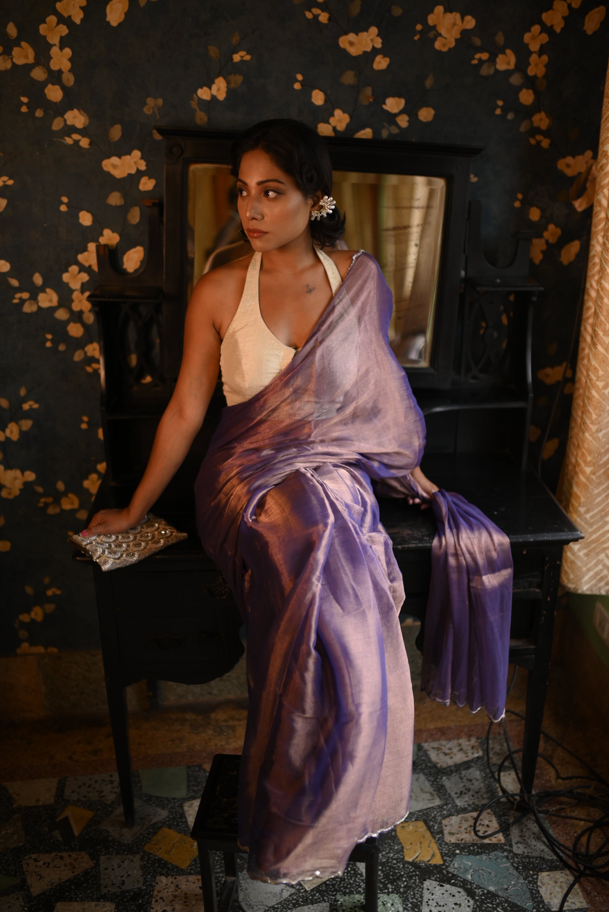 Blue Blood Tissue Saree Thumbnail