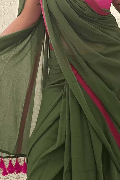 Pink Guava Mul Saree - Mayin India 