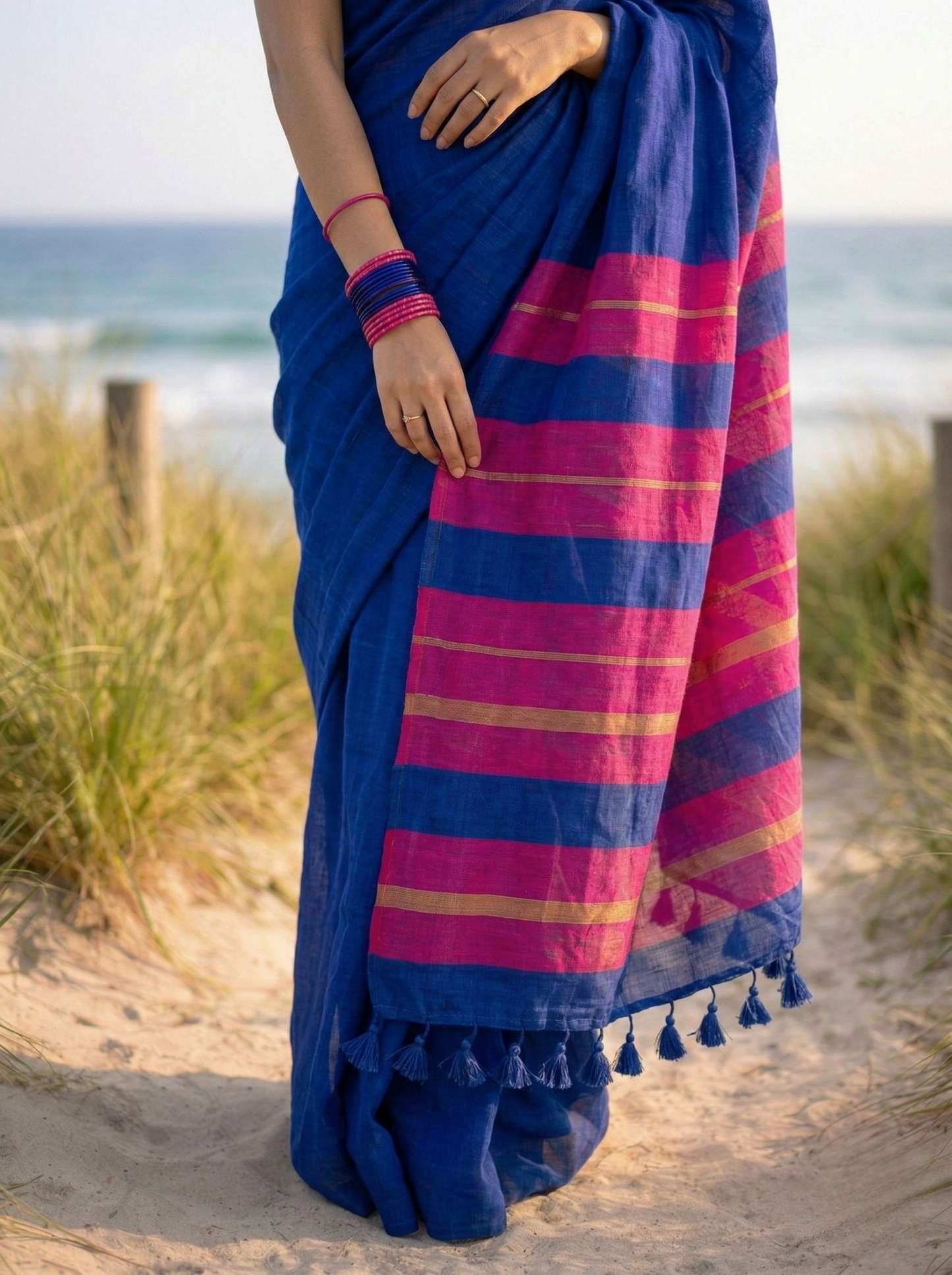 Inkstorm Acrylic Cotton Saree