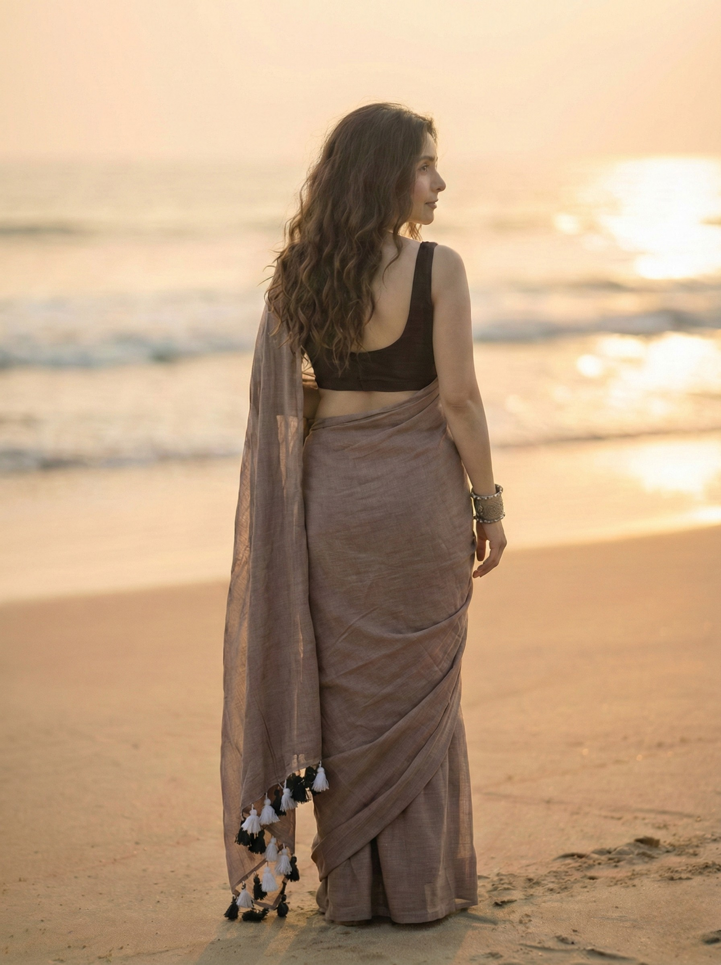 Toasted Almond Mul Saree