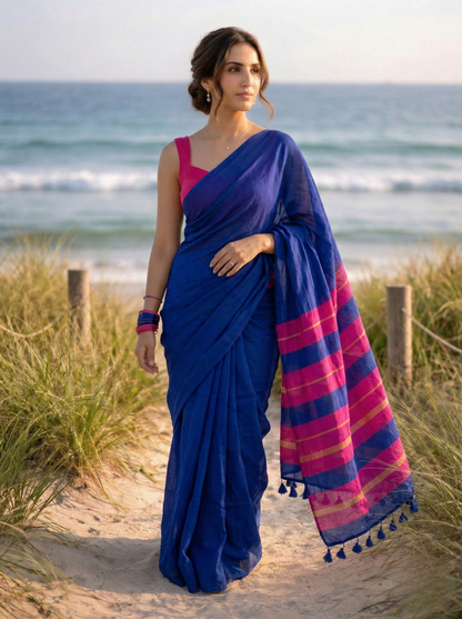 Inkstorm Acrylic Cotton Saree