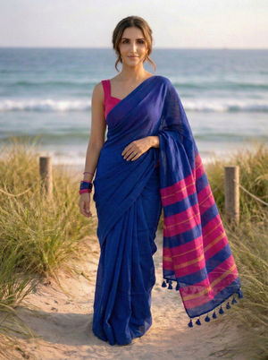 Inkstorm Acrylic Cotton Saree