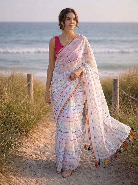 Rangam- Handwoven Mulmul Saree