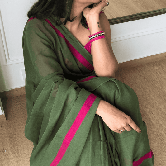 Pink Guava Mul Saree