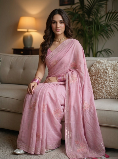 Mauve Kiss Mul Saree
