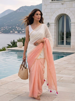 Raabta - Pink Striped Mul Cotton Zari Saree