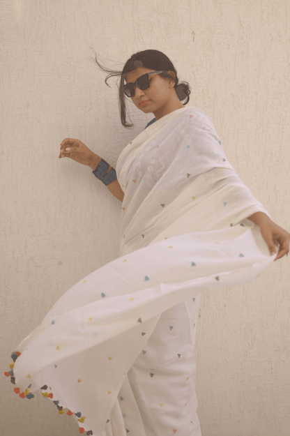 Love Note Jamdani Saree - Mayin India 