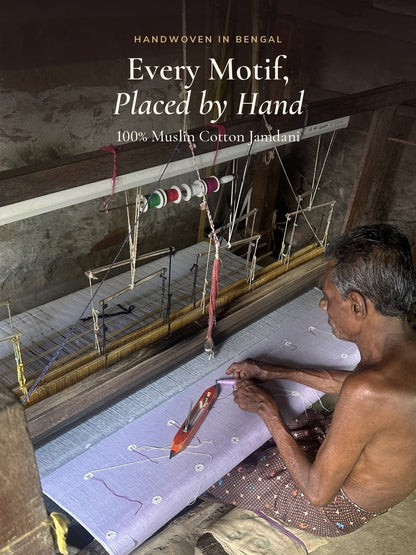 Handwoven Dhakai Jamdani saree by MAYIN India