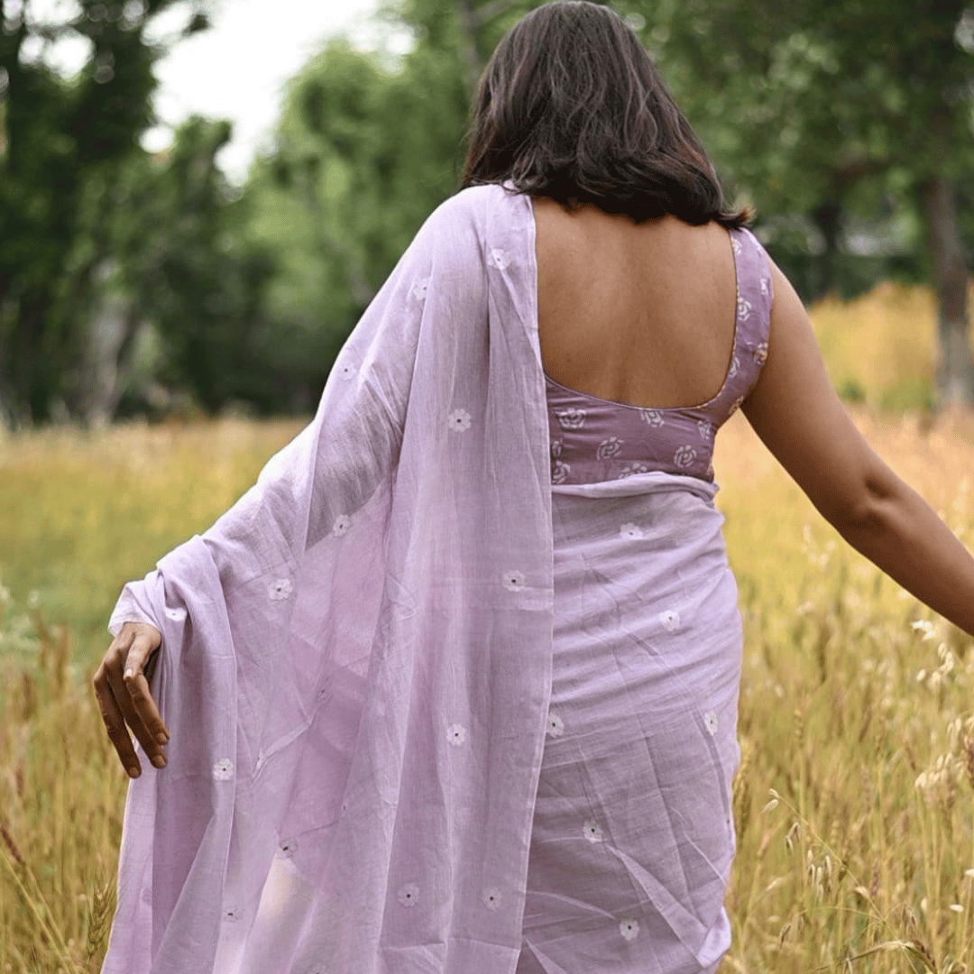 Lilac Bloom Jamdani Saree Thumbnail
