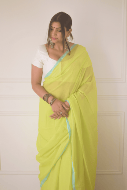 Limelight Mulmul Saree - Mayin India 