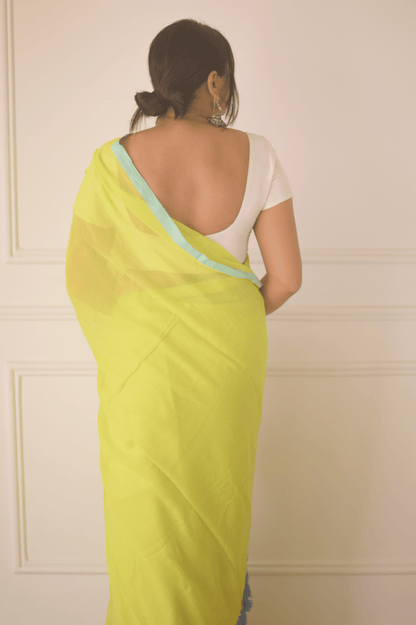 Limelight Mulmul Saree - Mayin India 