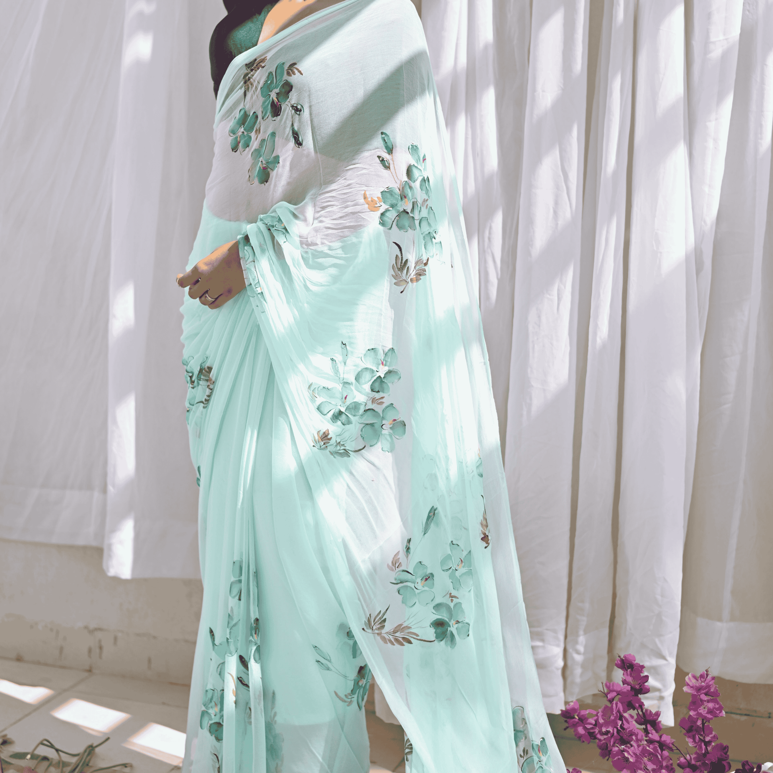 Lily Pure chiffon Saree Thumbnail