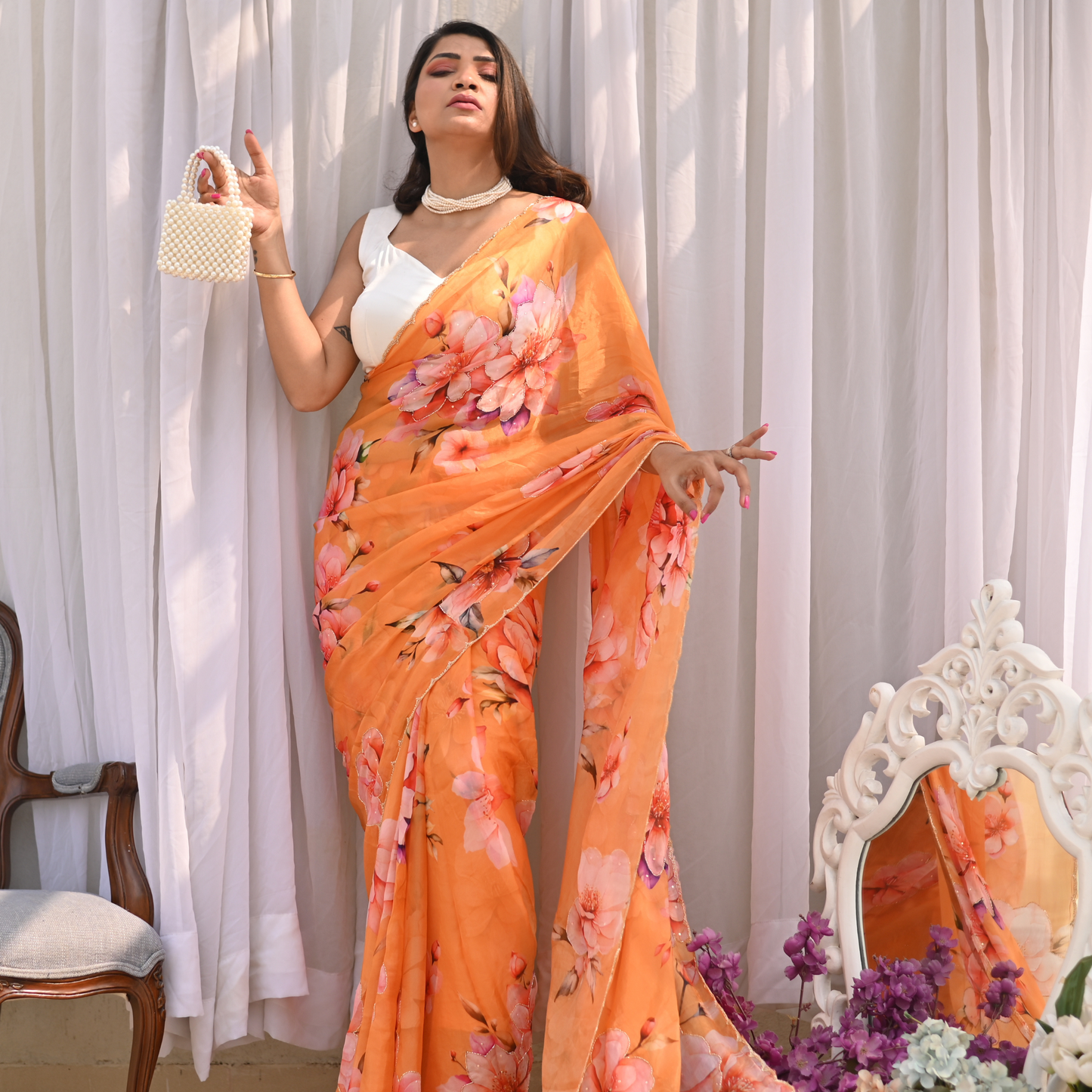 Carnation Pure Silk Saree