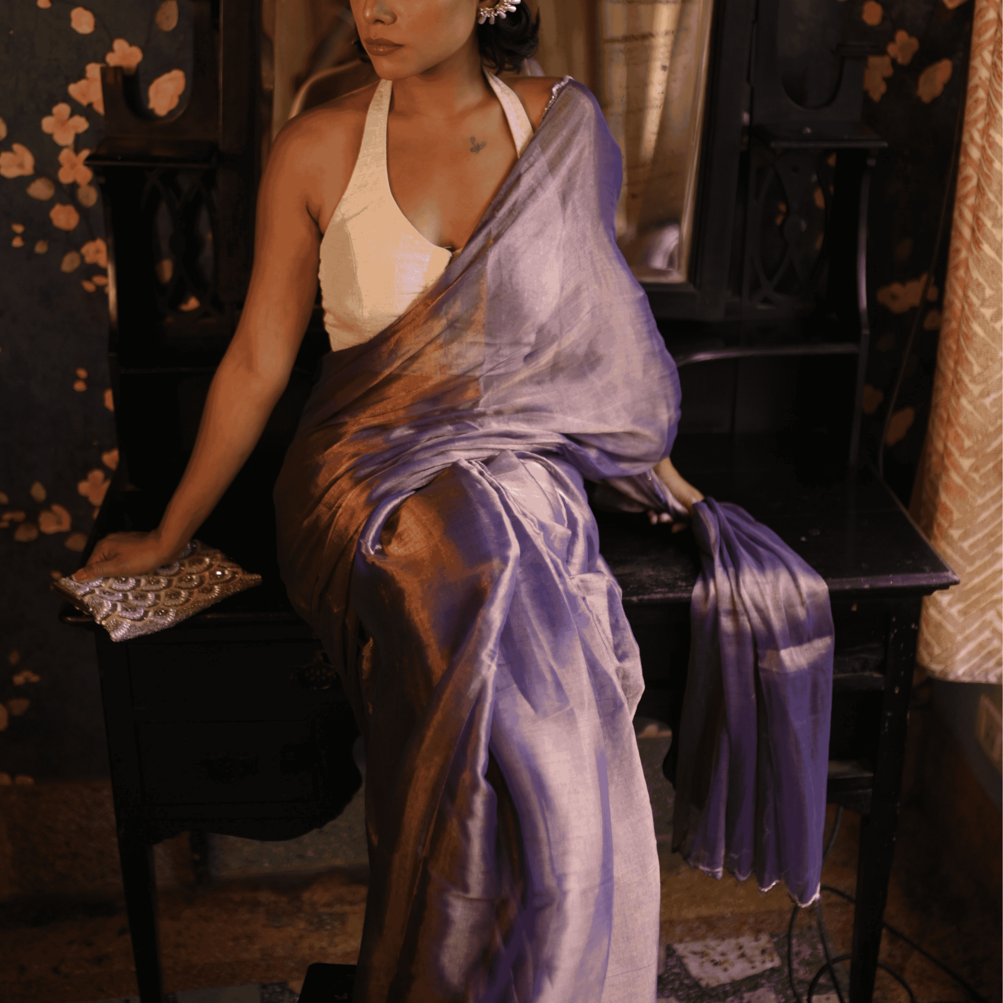 Blue Blood Tissue Saree Thumbnail