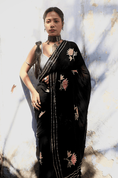 Onyx Chic Mul Saree