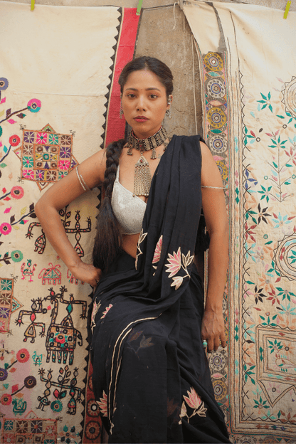 Onyx Chic Mul Saree