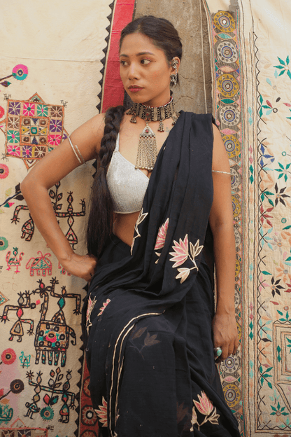 Onyx Chic Mul Saree