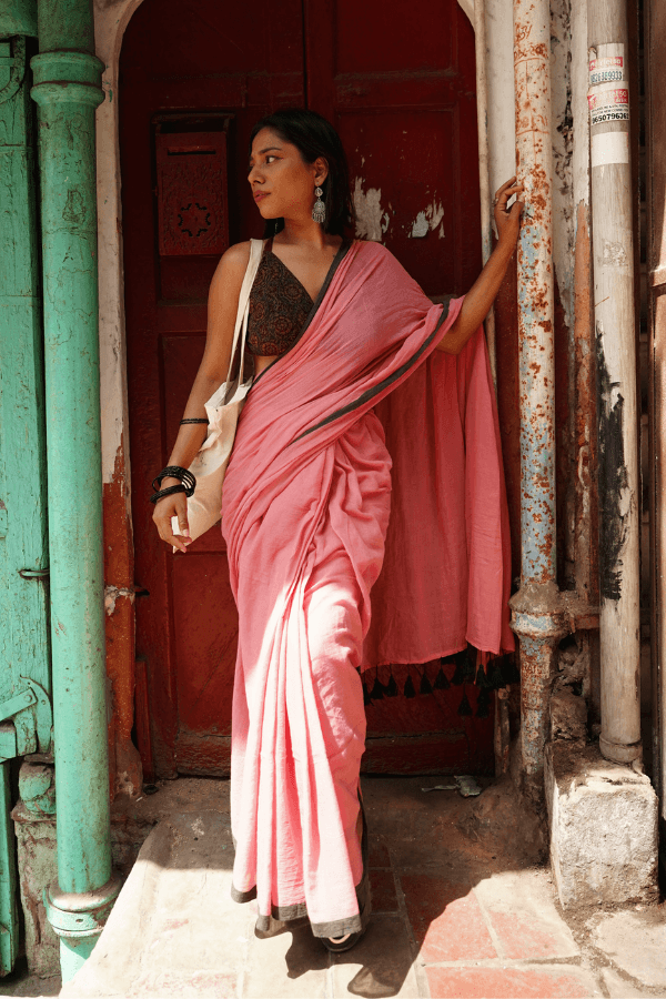 Rose Taupe Saree