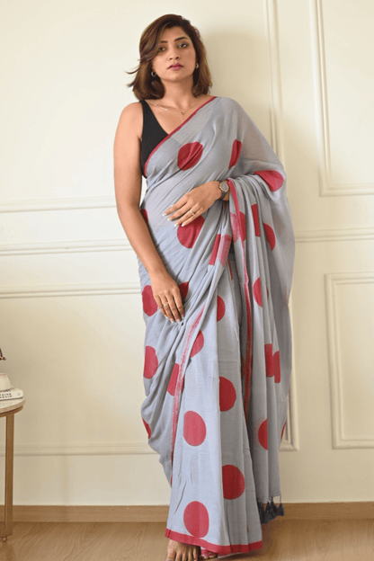 Cherry Bomb Cotton Saree