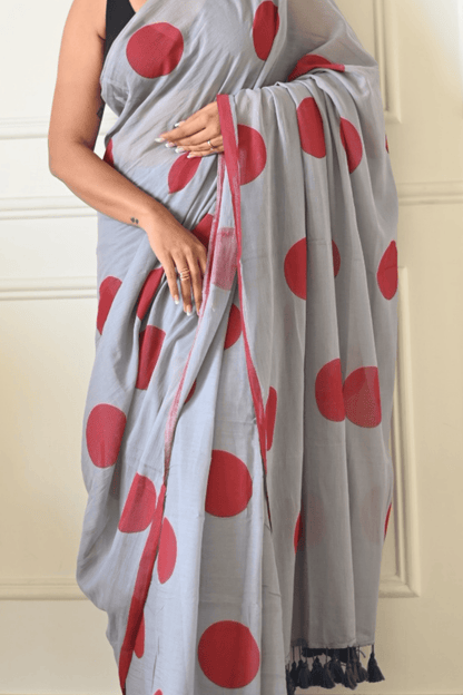 Cherry Bomb Cotton Saree