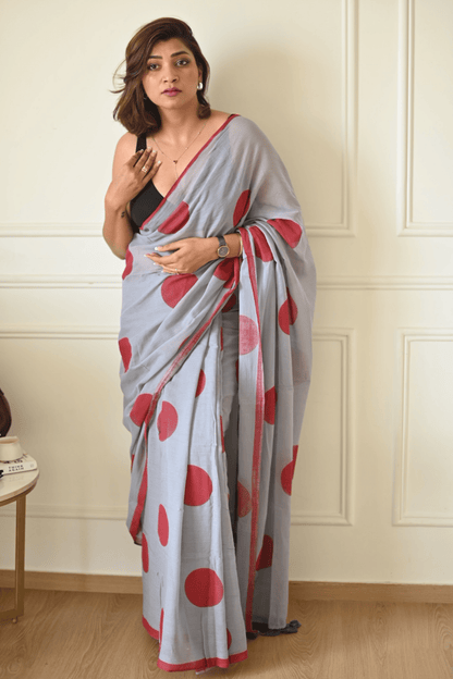 Cherry Bomb Cotton Saree