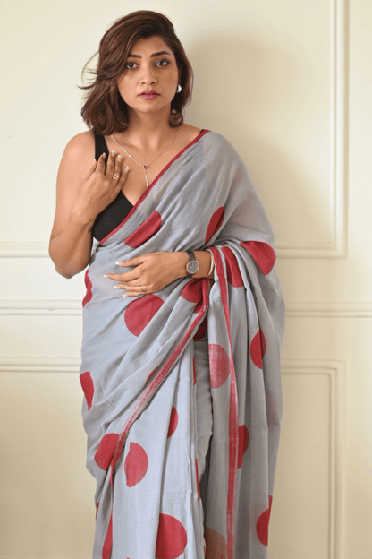 Cherry Bomb Cotton Saree